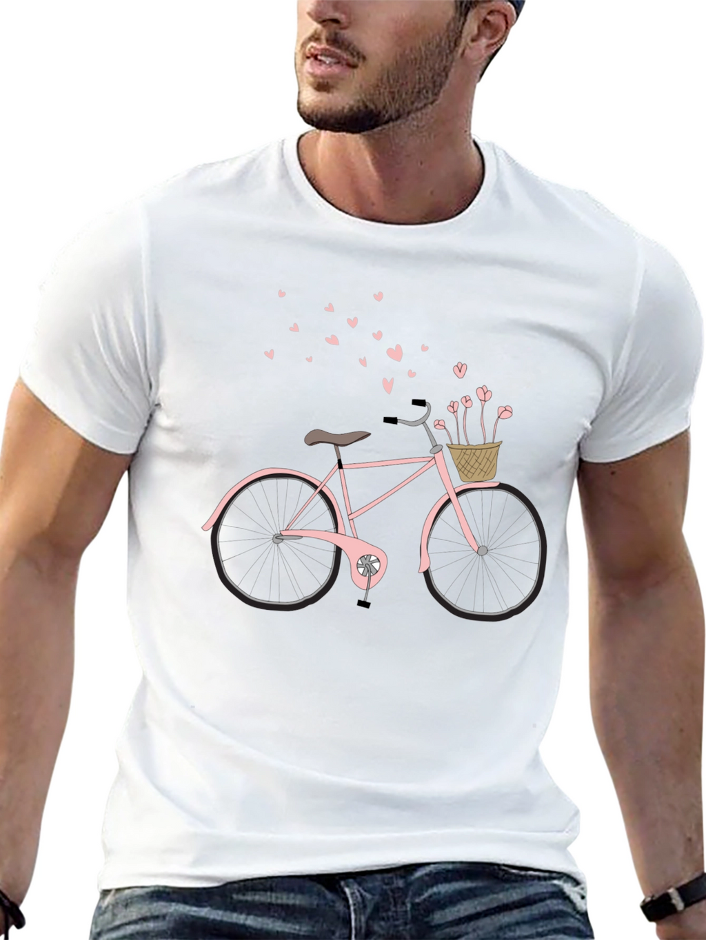 Romantic Bicycle T-Shirt - Black