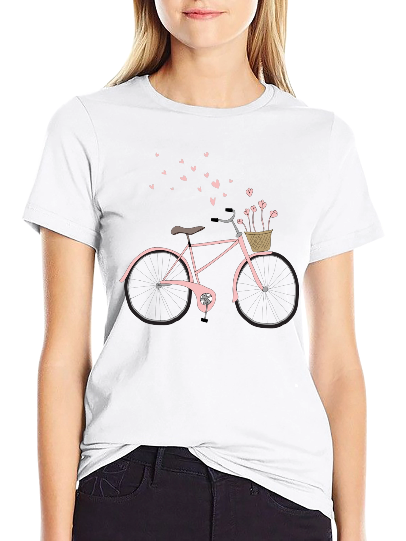 Romantic Bicycle T-Shirt - Black
