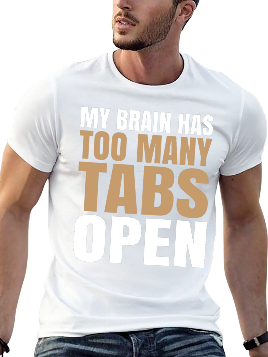 Funny Brain Tabs Open T-Shirt