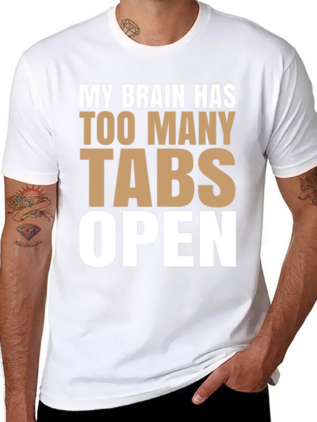 Funny Brain Tabs Open T-Shirt