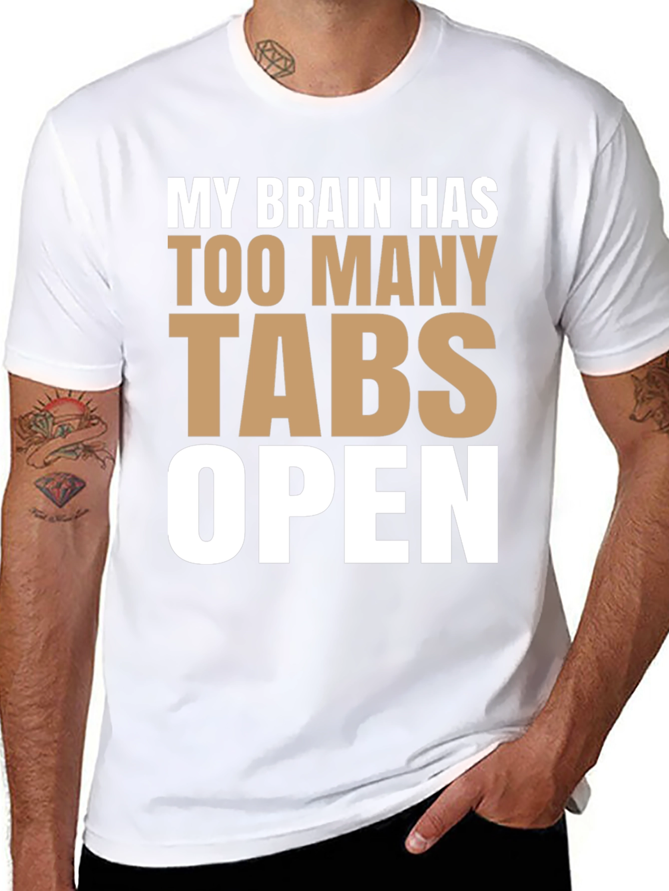 Funny Brain Tabs Open T-Shirt