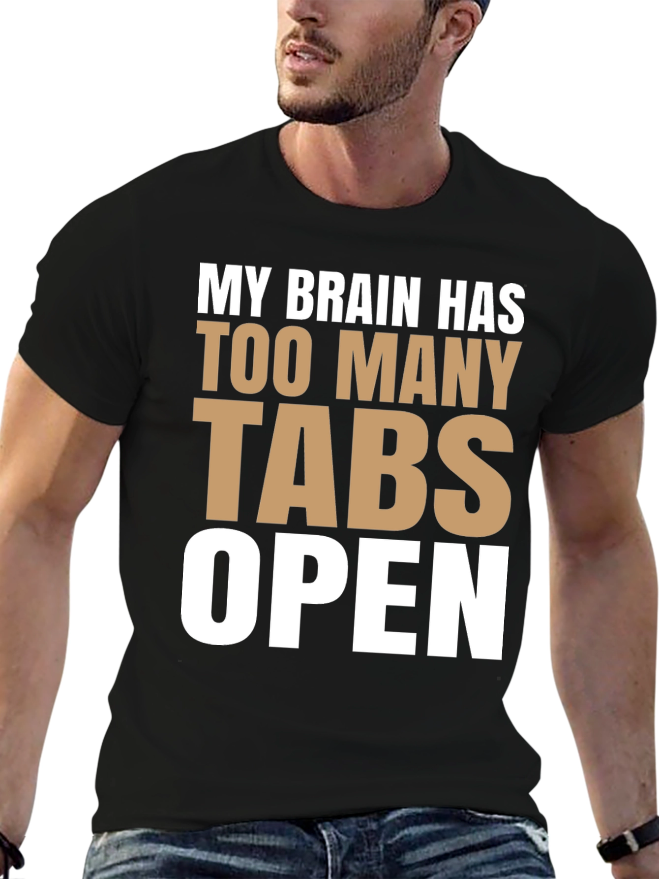 Funny Brain Tabs Open T-Shirt