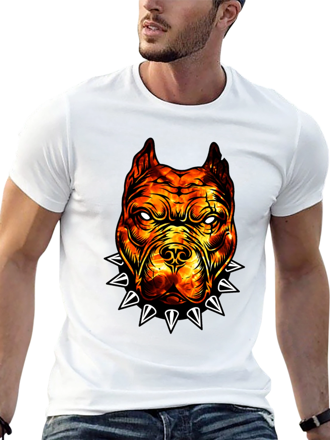 Fiery Bulldog Graphic Tee - Edgy Streetwear