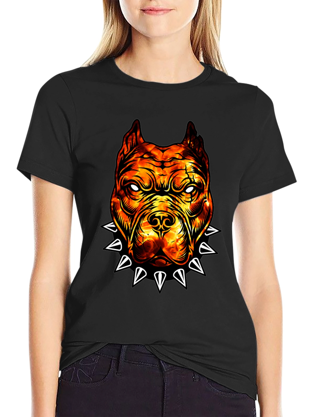 Fiery Bulldog Graphic Tee - Edgy Streetwear