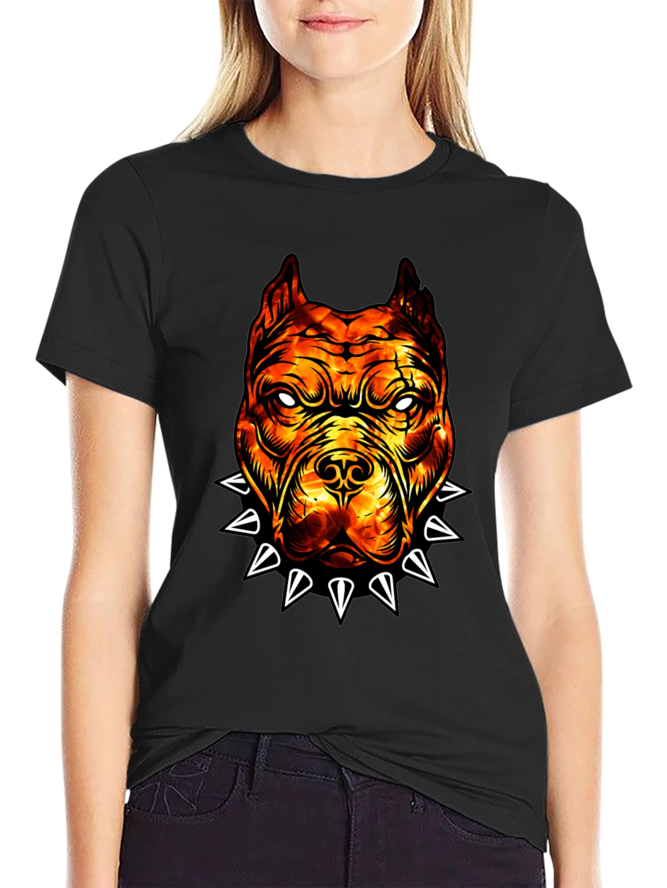 Fiery Bulldog Graphic Tee - Edgy Streetwear