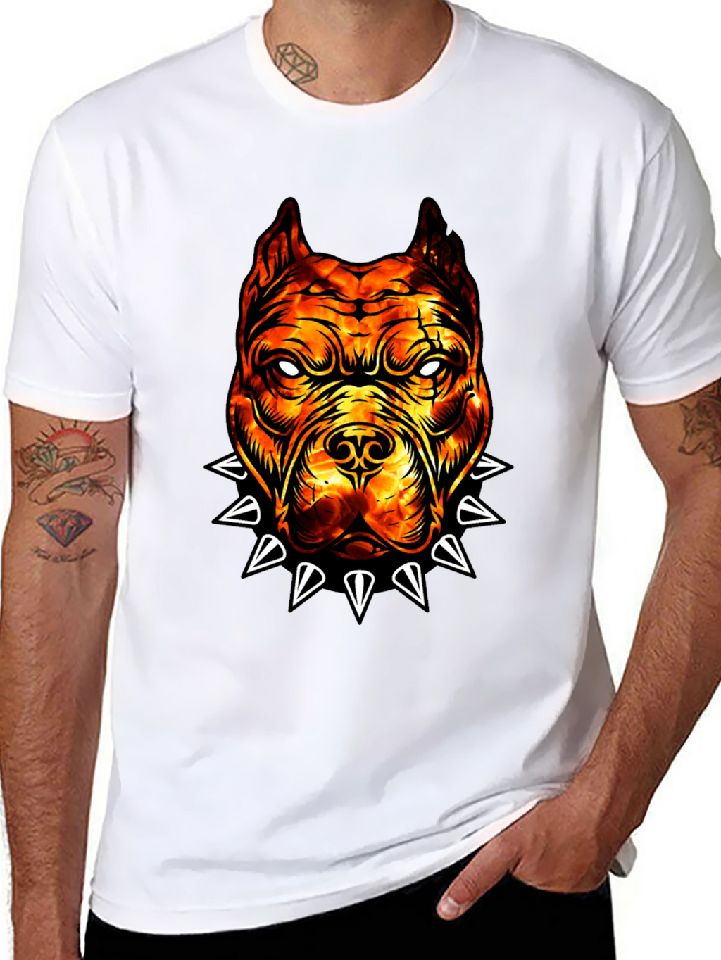 Fiery Bulldog Graphic Tee - Edgy Streetwear