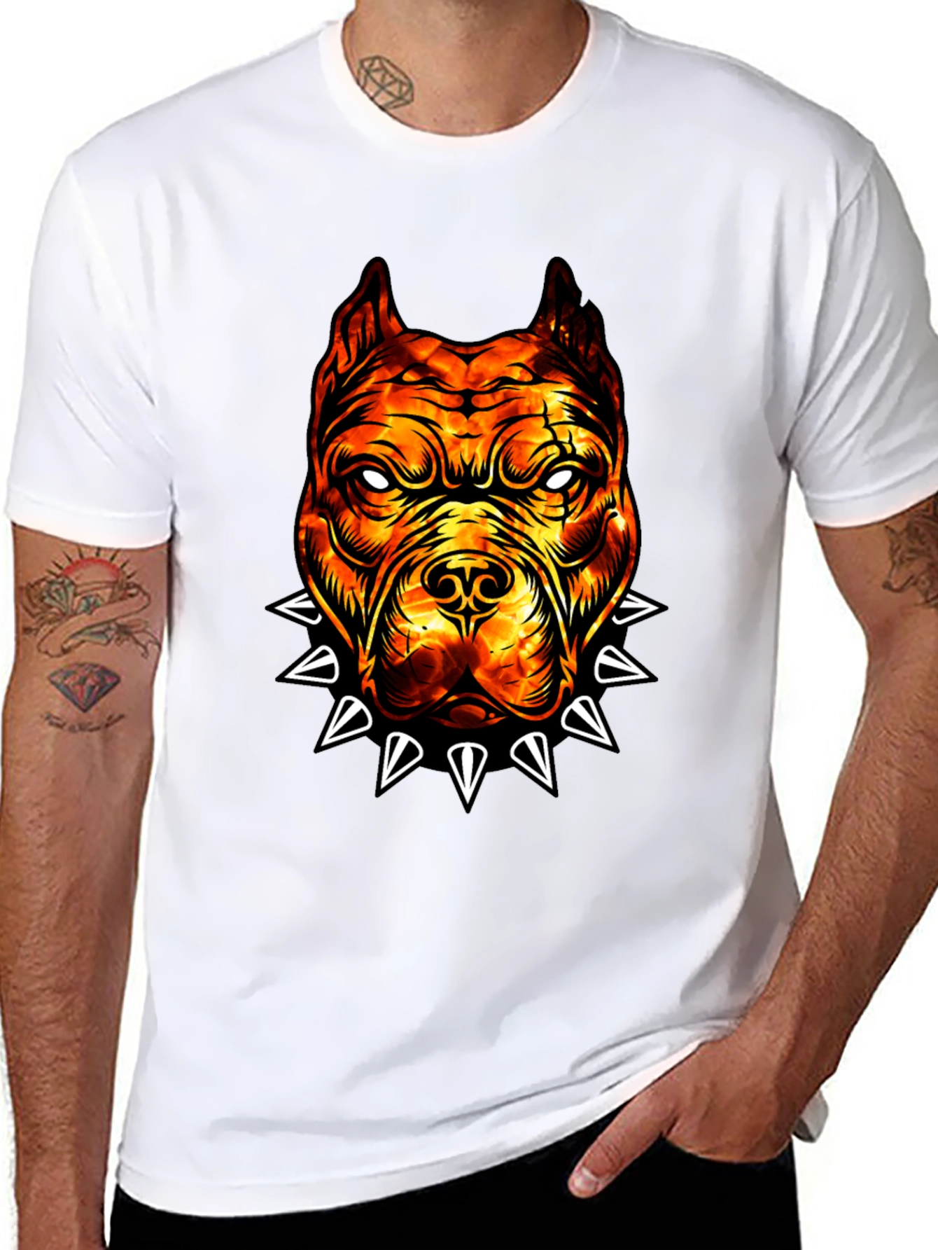 Fiery Bulldog Graphic Tee - Edgy Streetwear