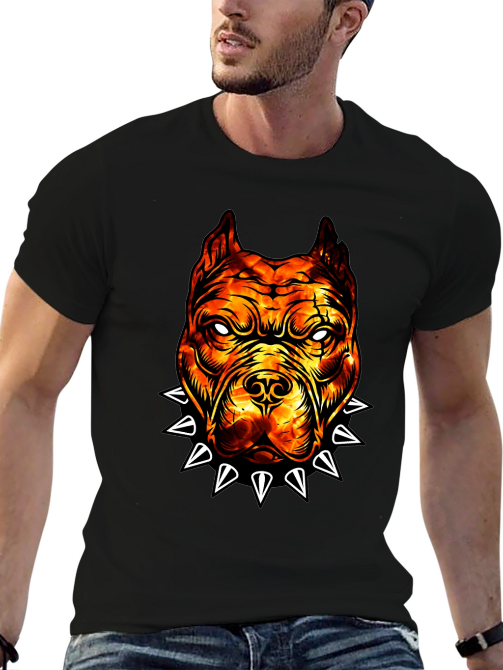 Fiery Bulldog Graphic Tee - Edgy Streetwear