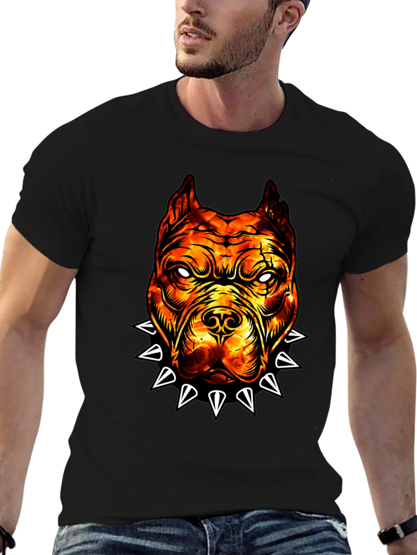 Fiery Bulldog Graphic Tee - Edgy Streetwear