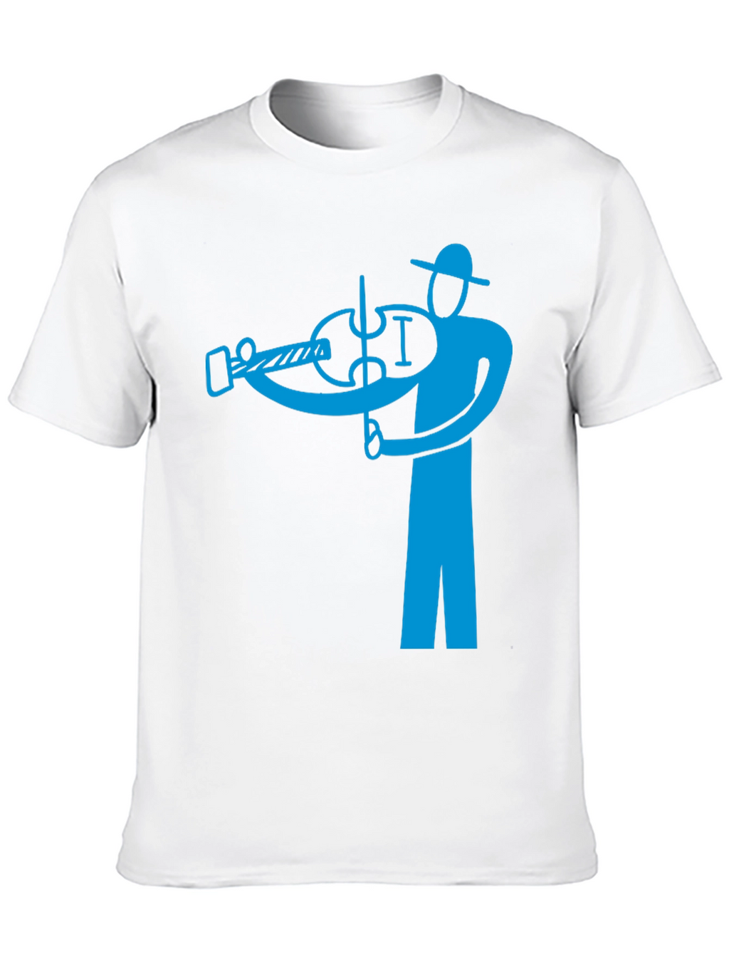 Violinist Graphic Tee - Black Cotton Blend Shirt