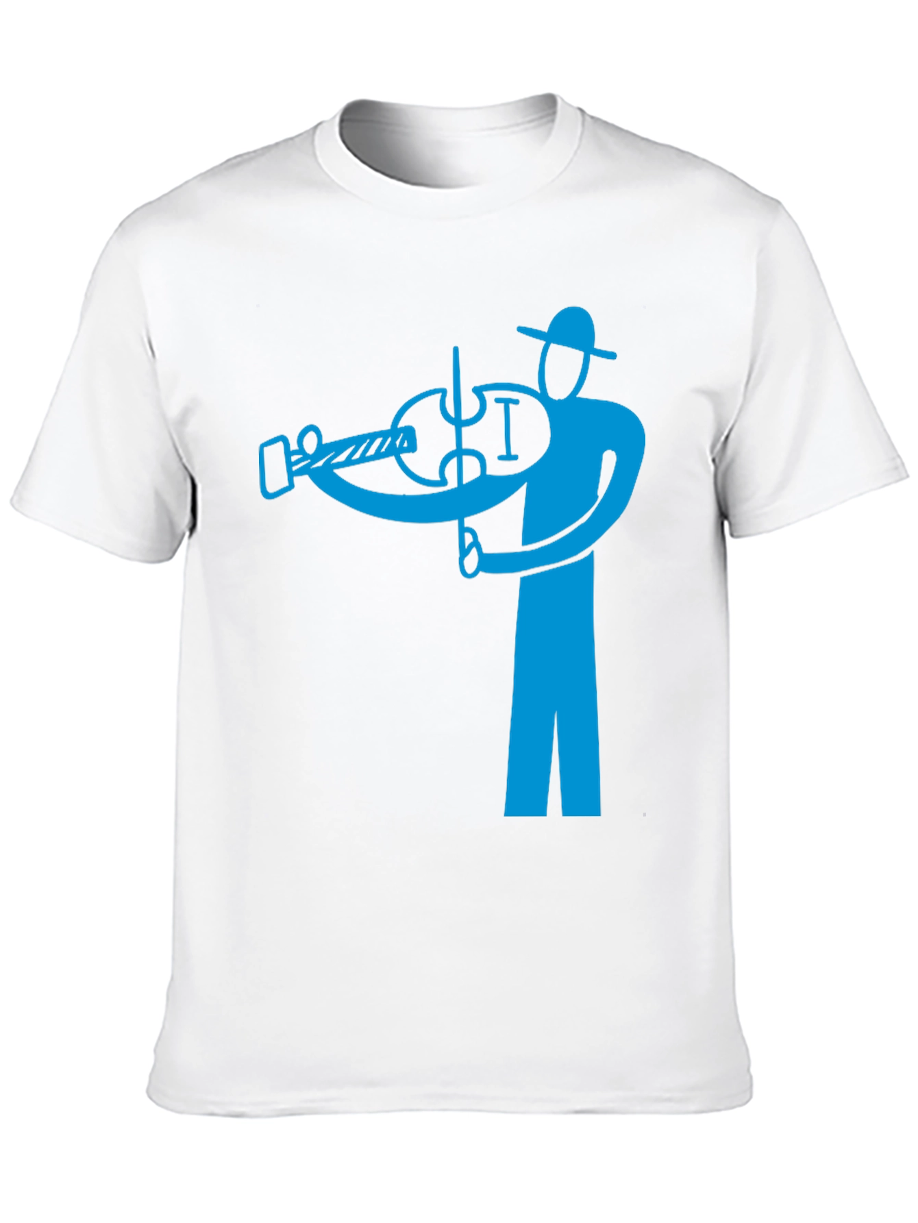 Violinist Graphic Tee - Black Cotton Blend Shirt