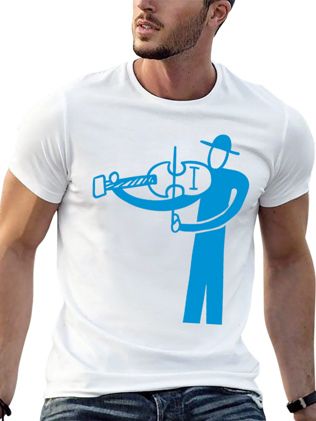 Violinist Graphic Tee - Black Cotton Blend Shirt