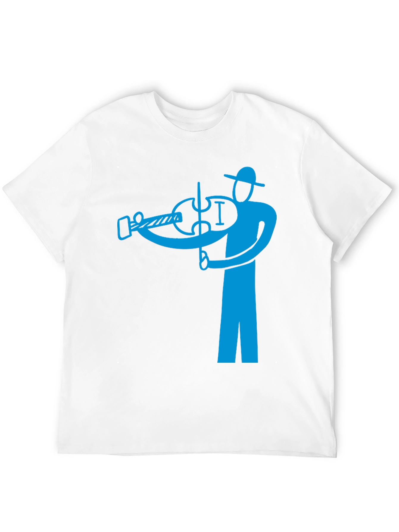 Violinist Graphic Tee - Black Cotton Blend Shirt