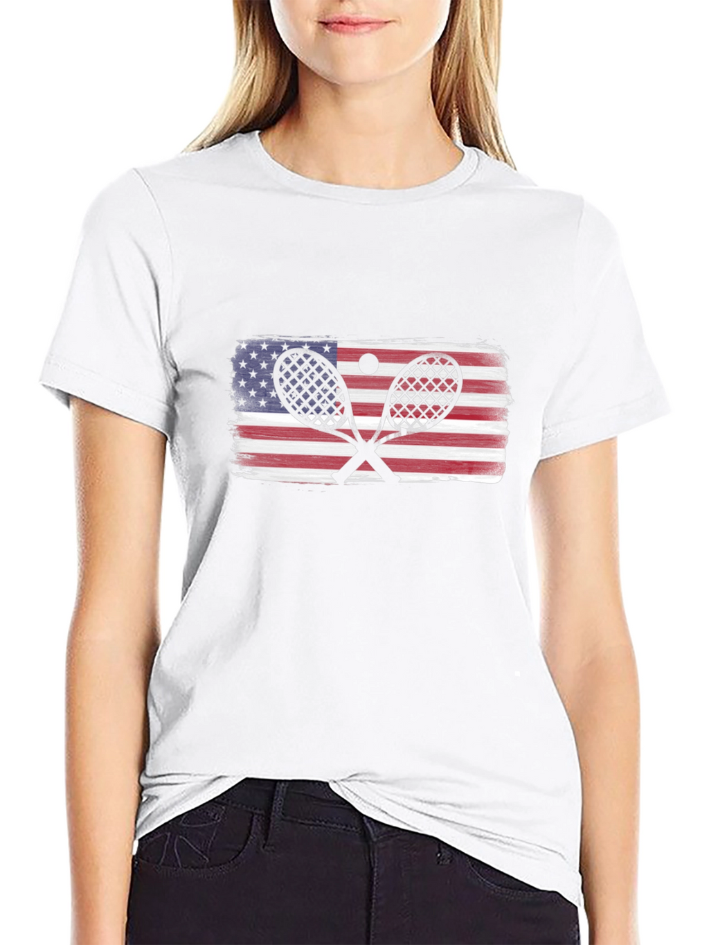 USA Tennis Racket Flag T-Shirt
