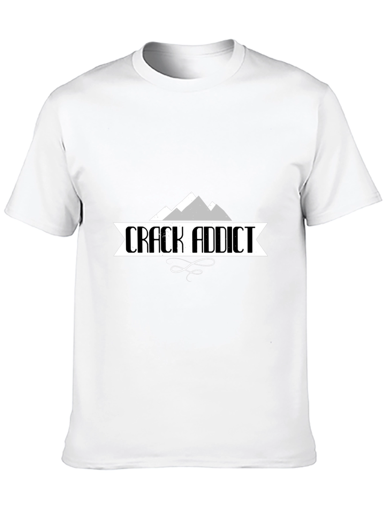 Crack Addict Graphic Print Black T-Shirt