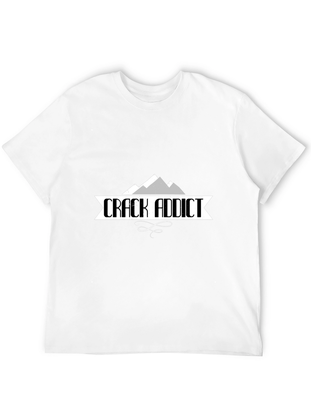 Crack Addict Graphic Print Black T-Shirt