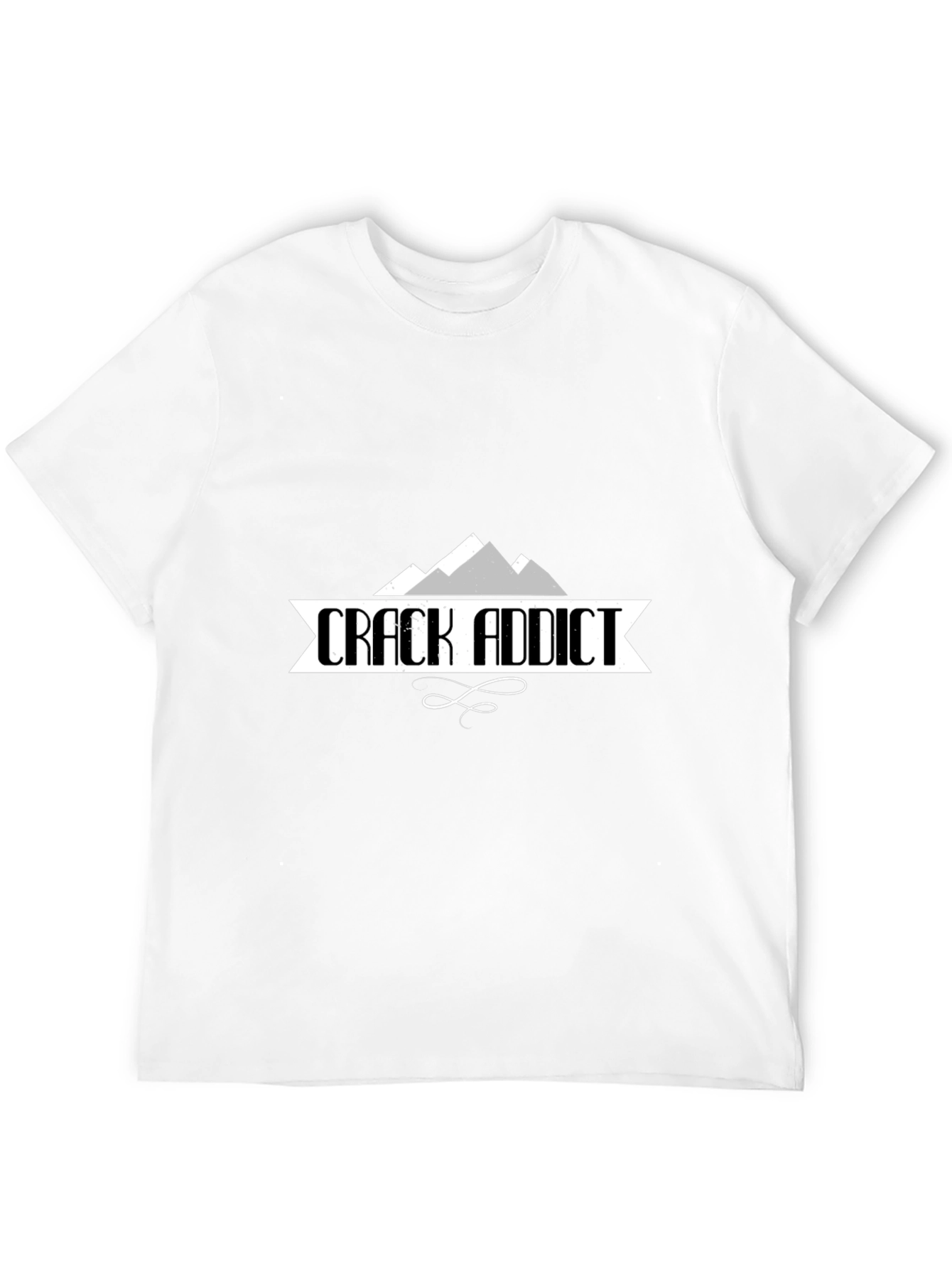 Crack Addict Graphic Print Black T-Shirt