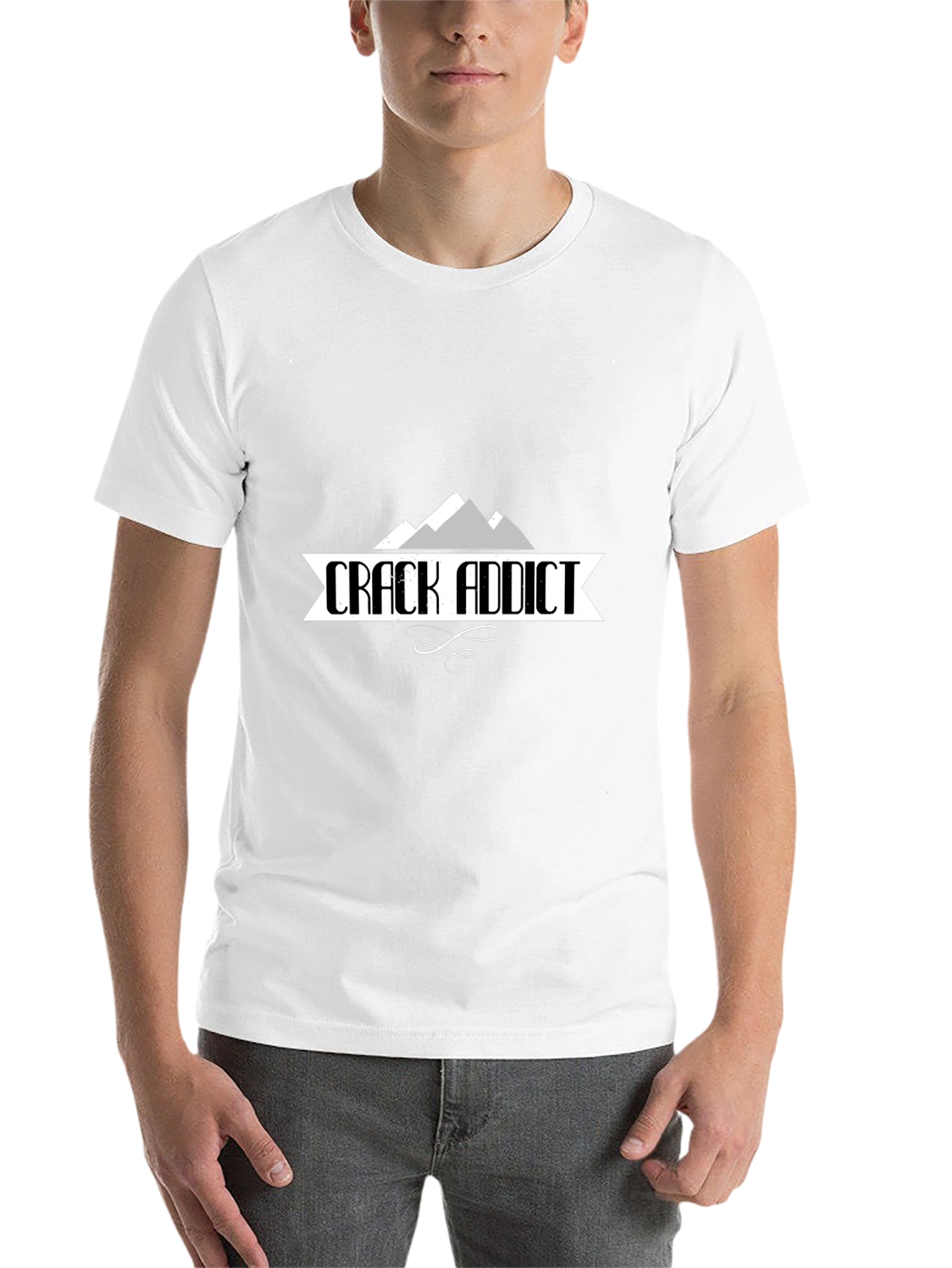 Crack Addict Graphic Print Black T-Shirt