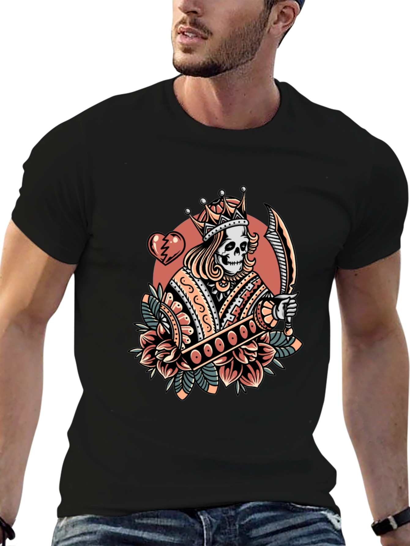 King Skeleton Graphic T-Shirt
