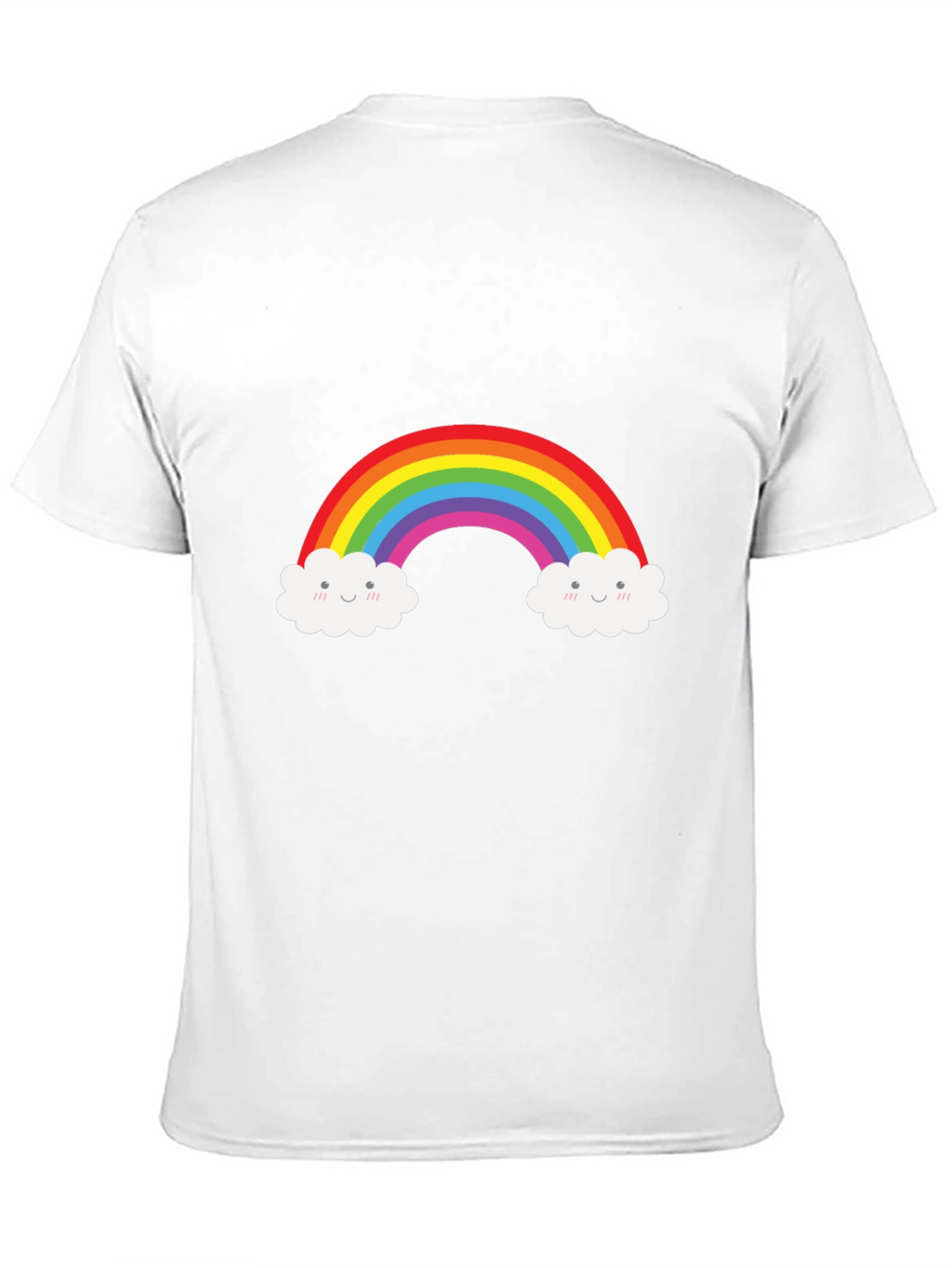 Rainbow Cloud Graphic Tee - Black Cotton T-Shirt