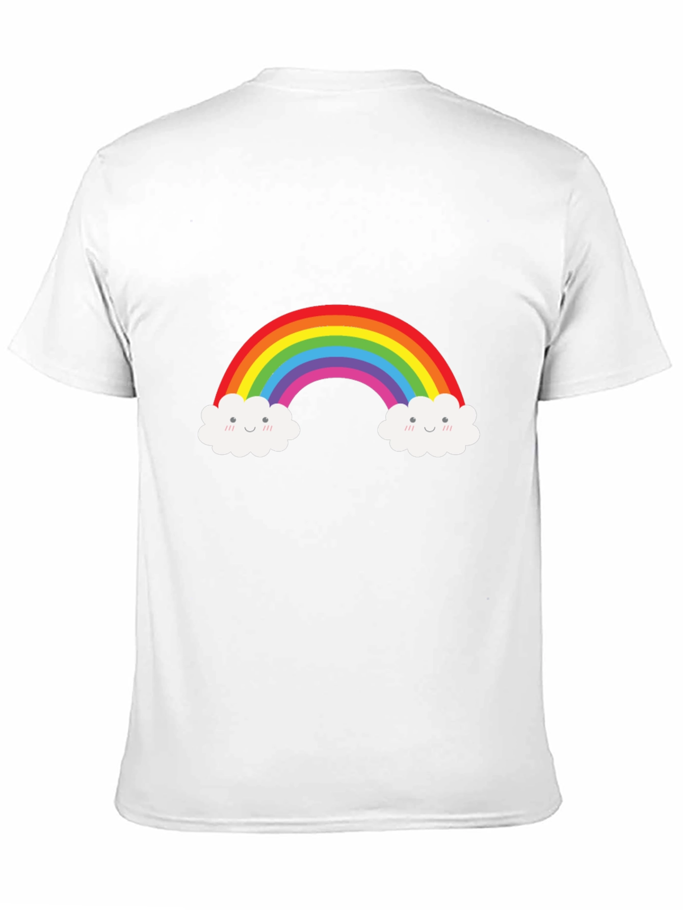 Rainbow Cloud Graphic Tee - Black Cotton T-Shirt