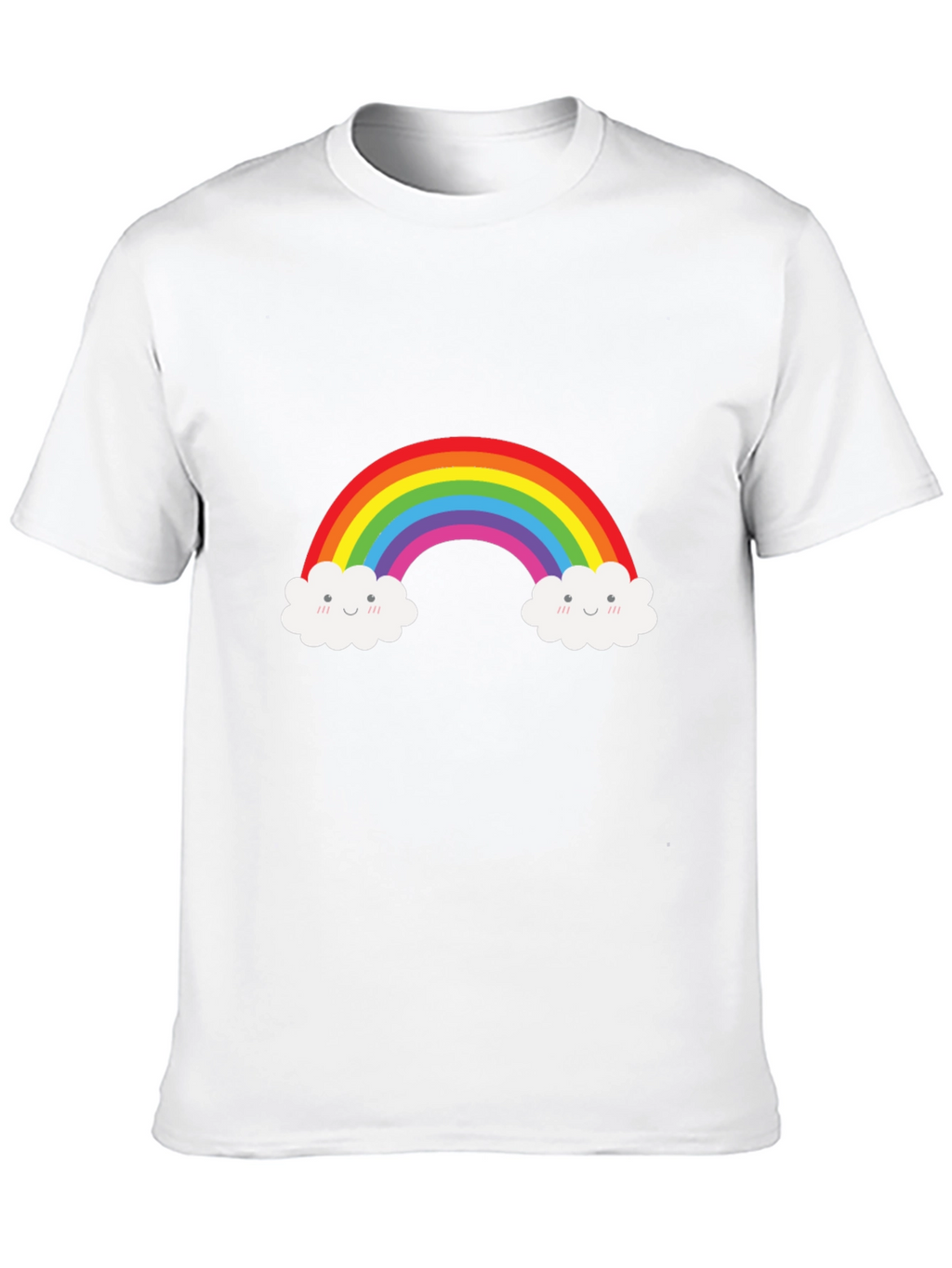 Rainbow Cloud Graphic Tee - Black Cotton T-Shirt