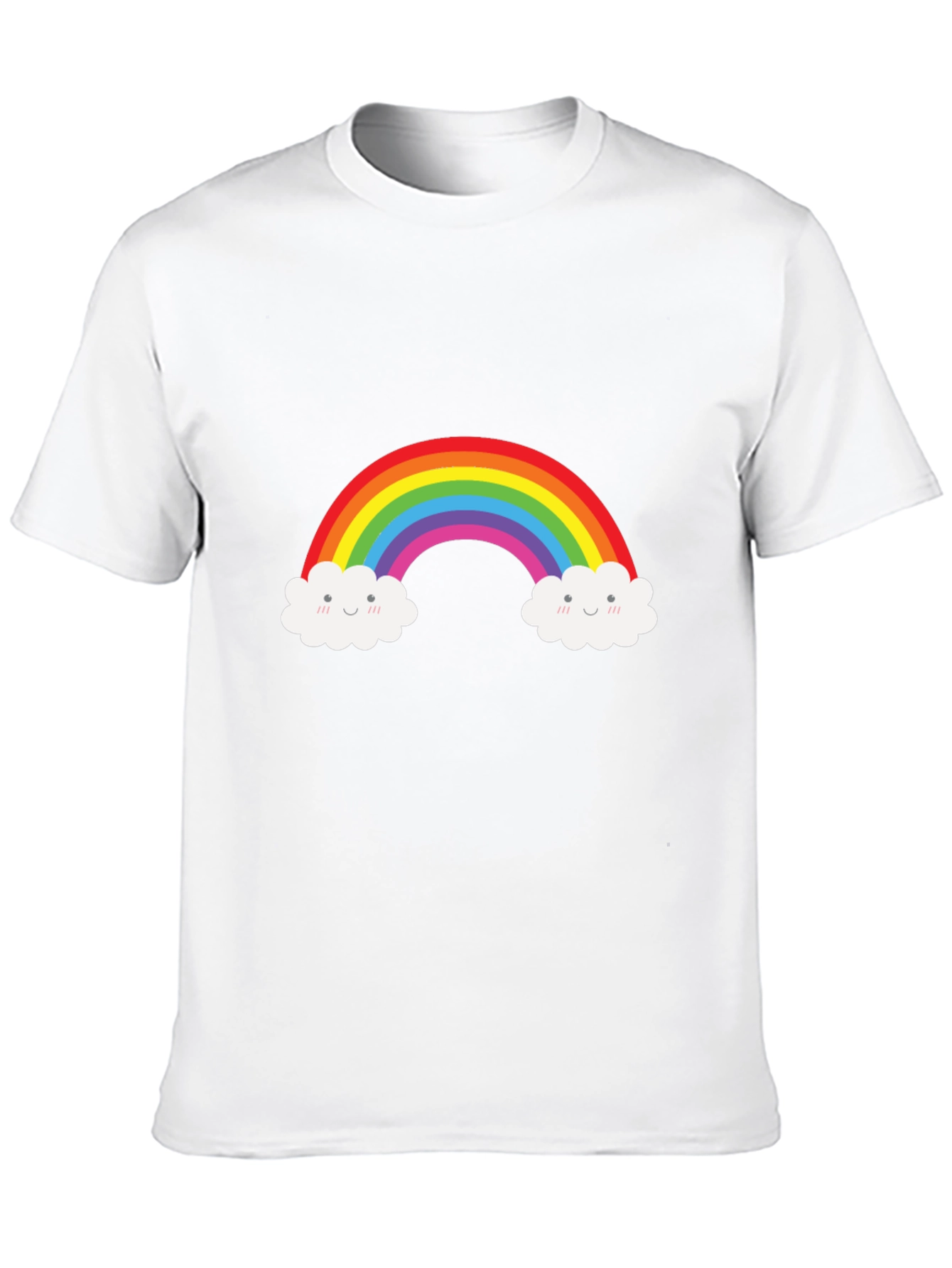 Rainbow Cloud Graphic Tee - Black Cotton T-Shirt