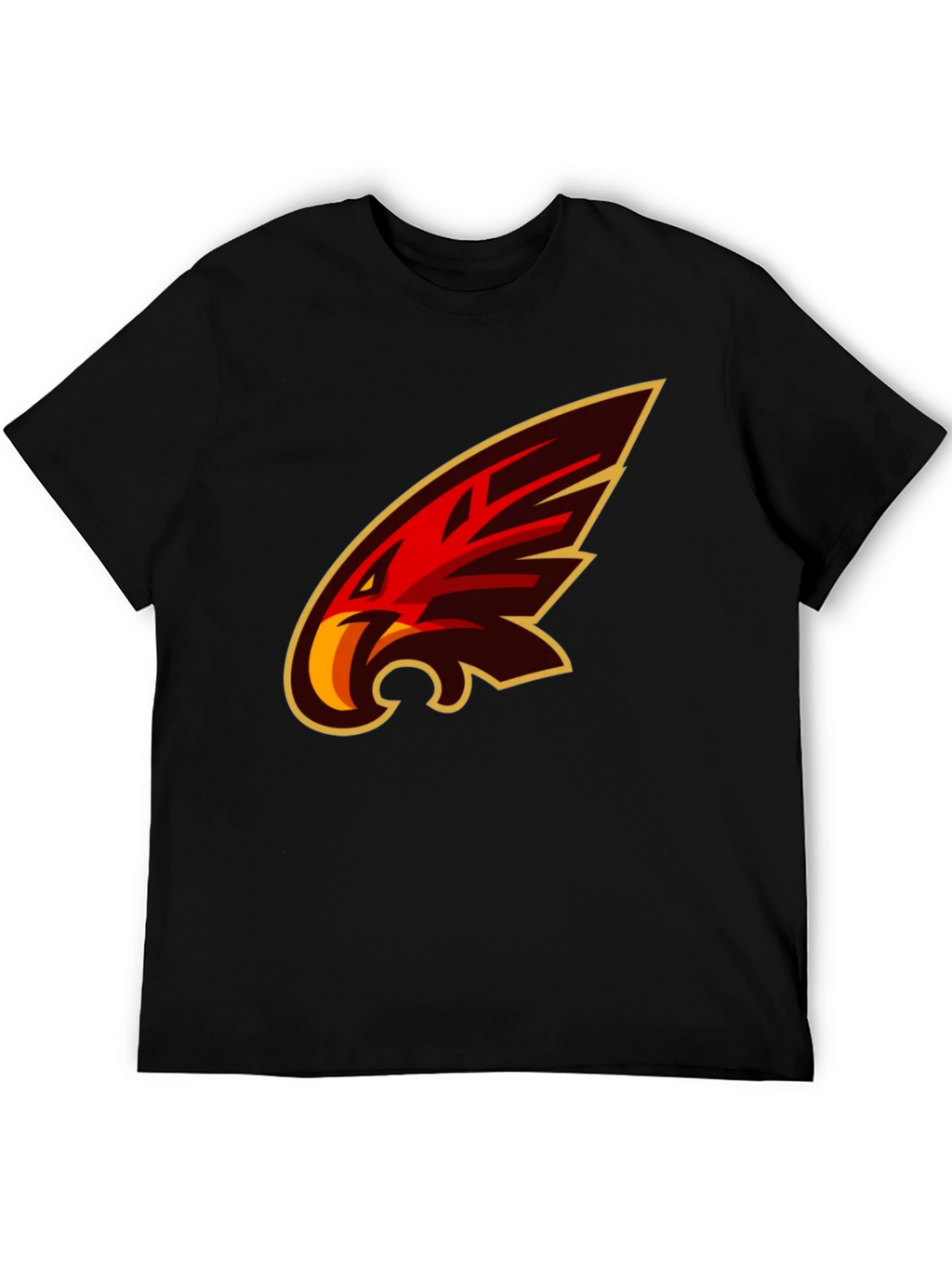 Mens Black T-Shirt with Bold Graphic Eagle Design