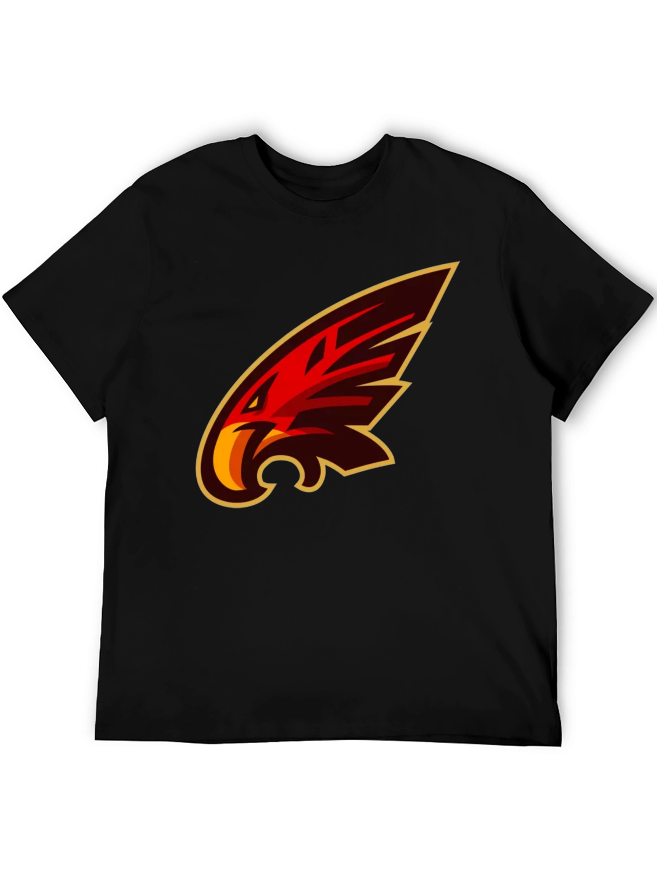 Mens Black T-Shirt with Bold Graphic Eagle Design
