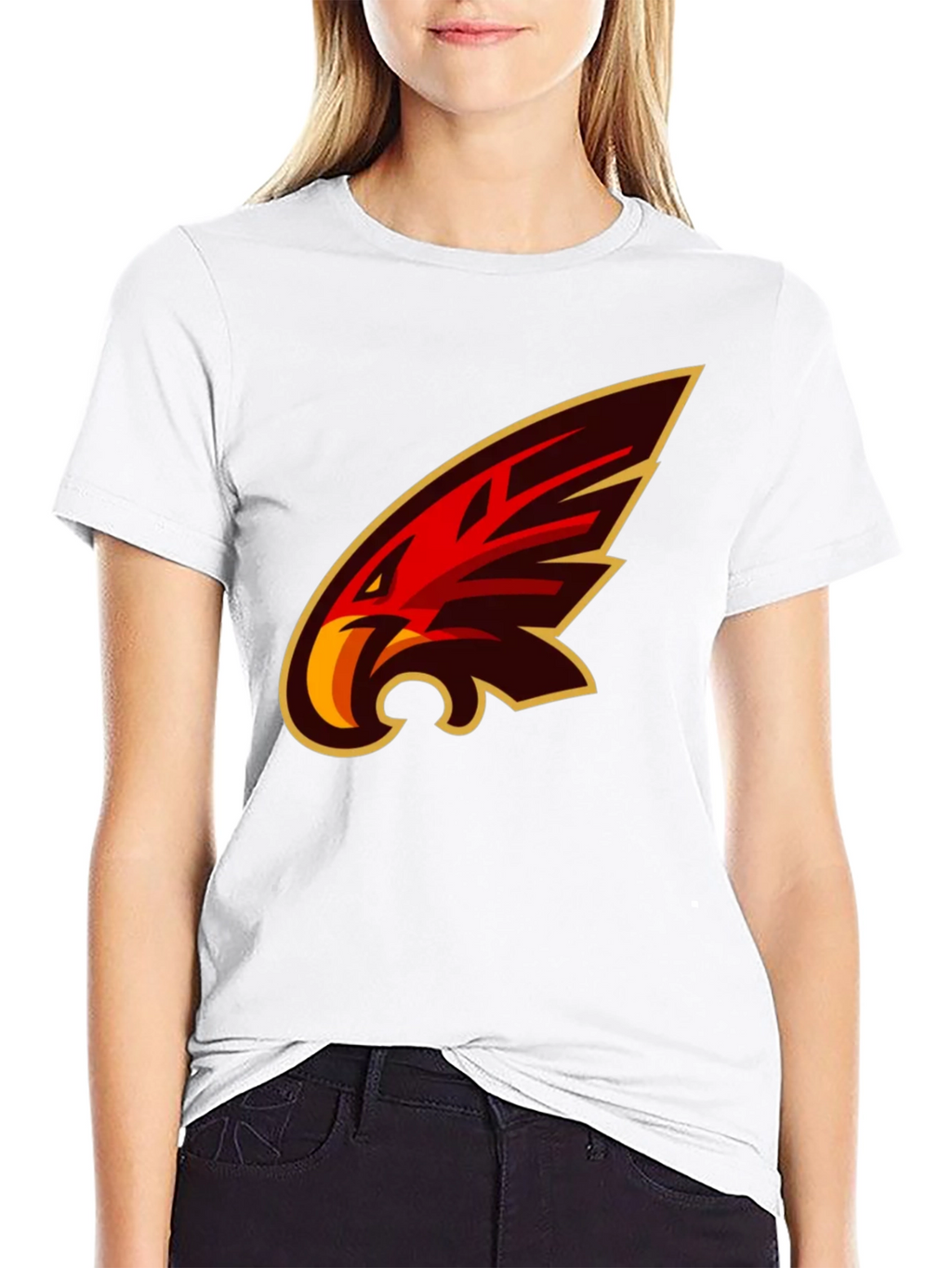 Mens Black T-Shirt with Bold Graphic Eagle Design