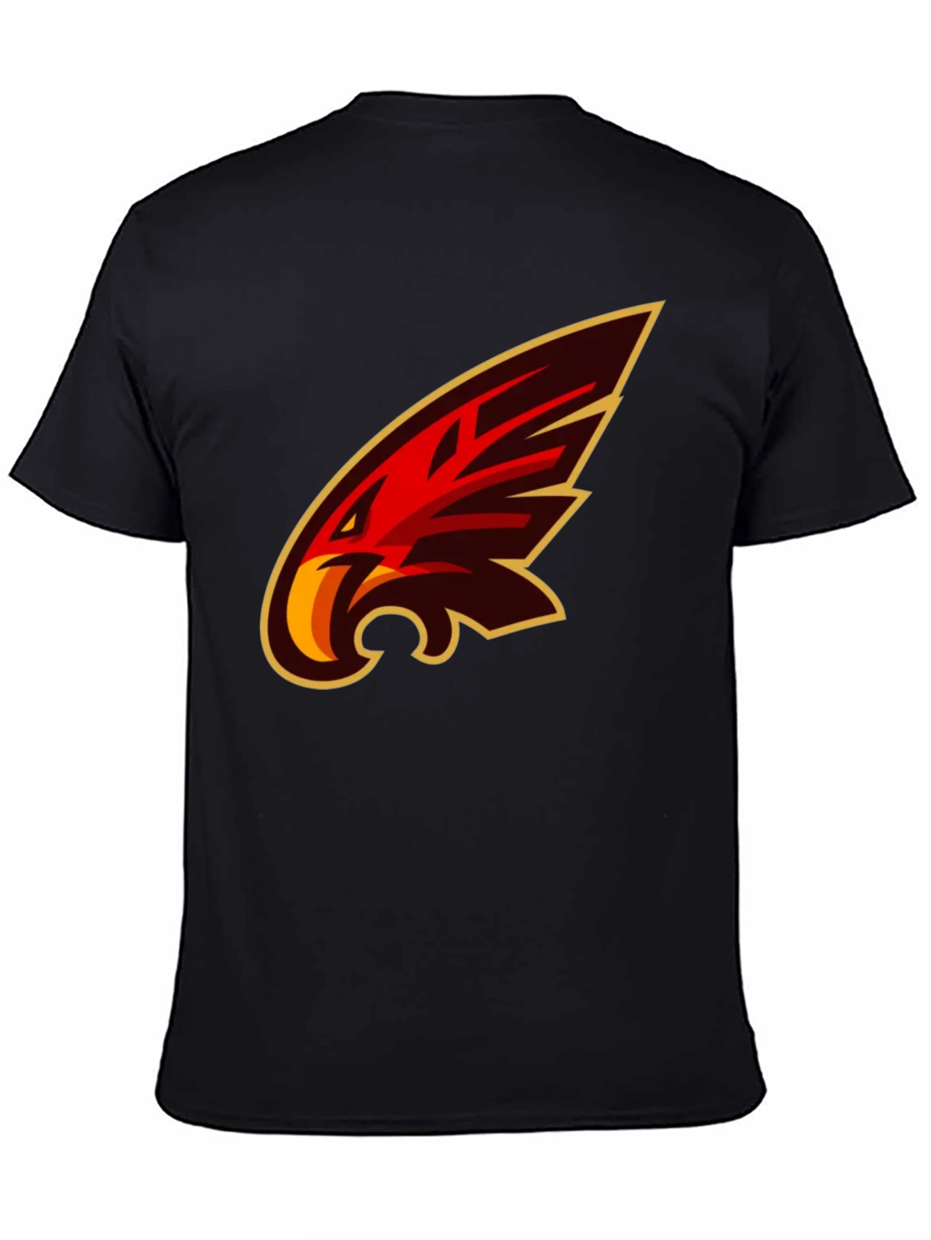 Mens Black T-Shirt with Bold Graphic Eagle Design