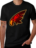 Mens Black T-Shirt with Bold Graphic Eagle Design