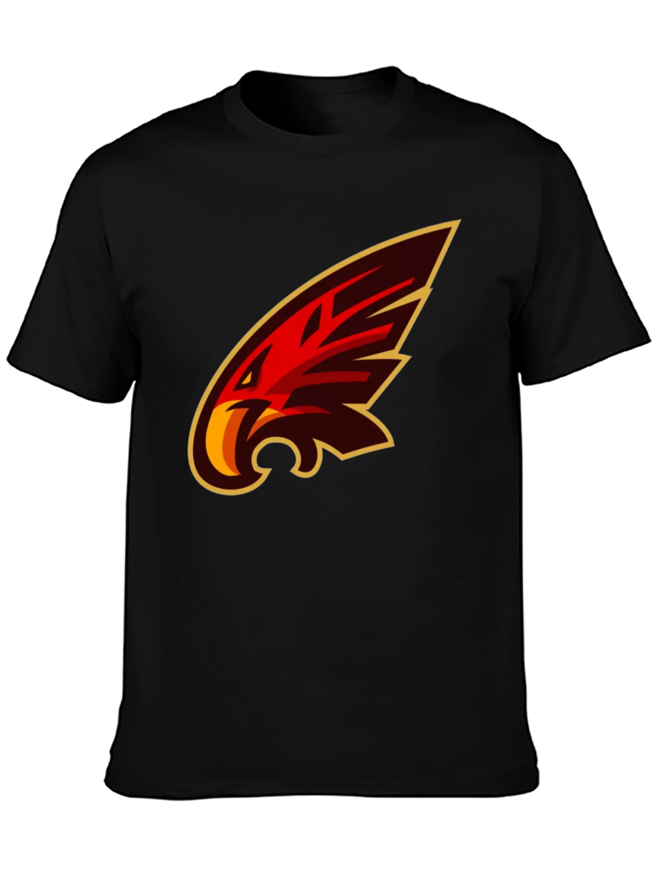 Mens Black T-Shirt with Bold Graphic Eagle Design