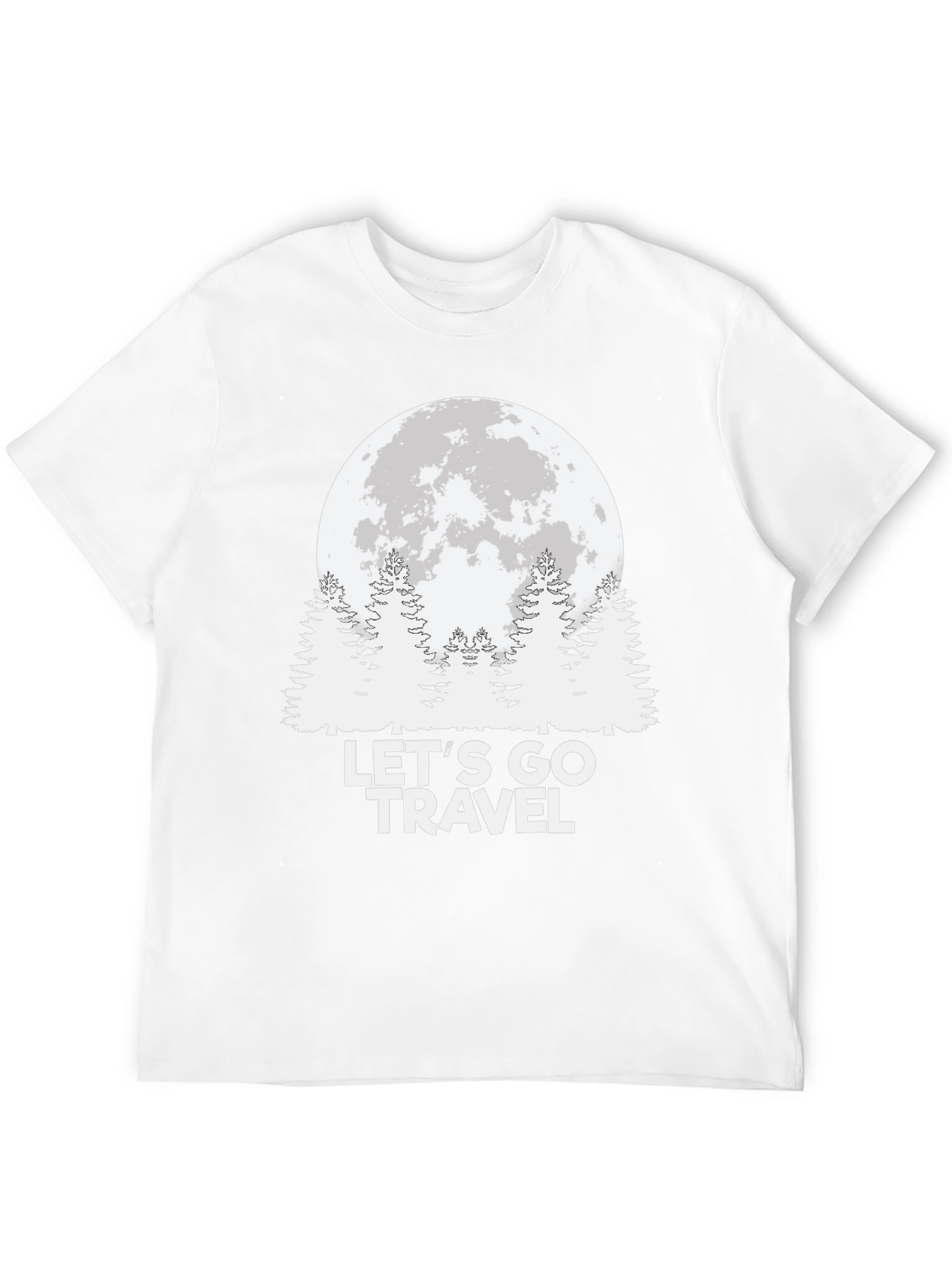 Lets Go Travel Moon Graphic Tee - Black