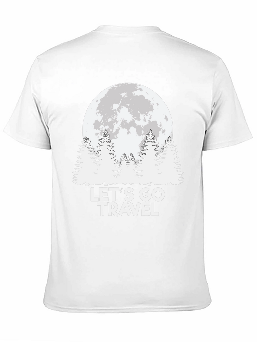 Lets Go Travel Moon Graphic Tee - Black