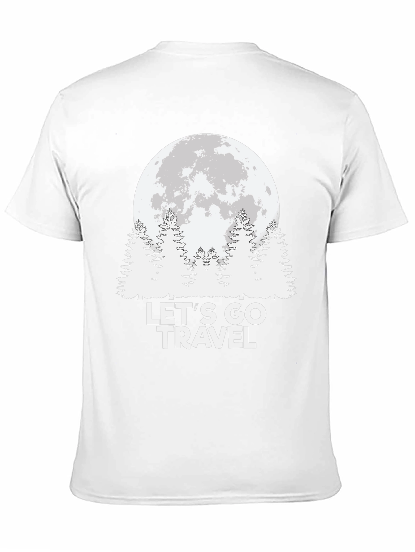 Lets Go Travel Moon Graphic Tee - Black
