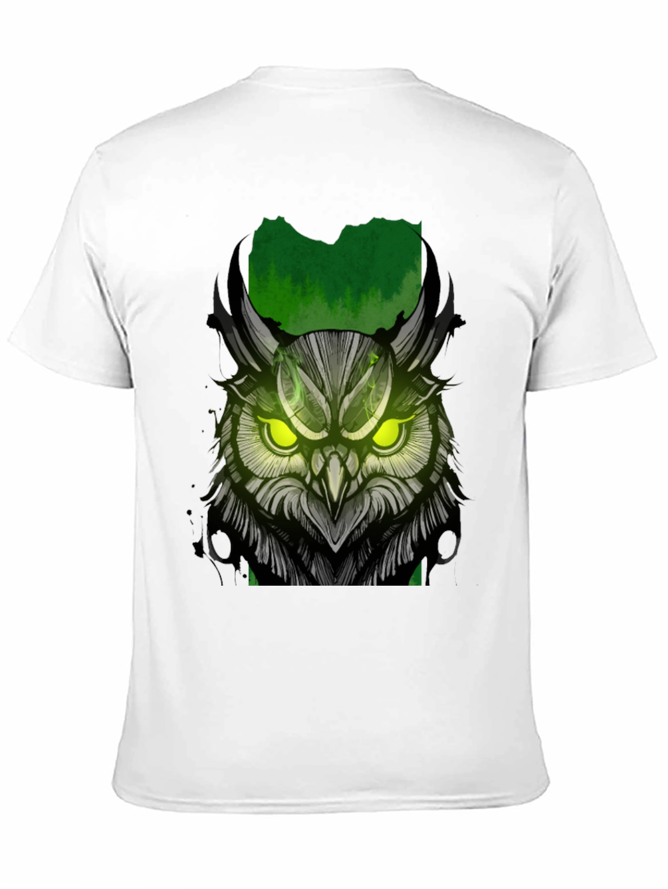 Owl Graphic Print T-Shirt - Black