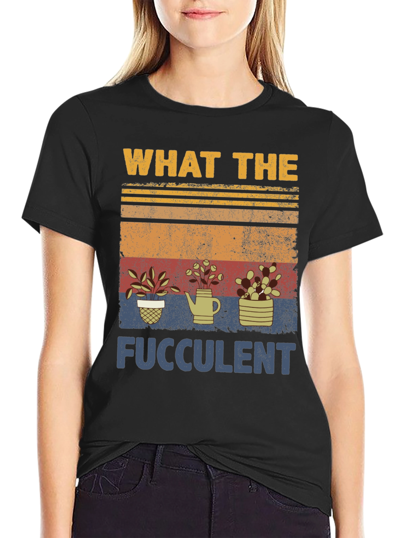 What The Fucculent Black T-Shirt