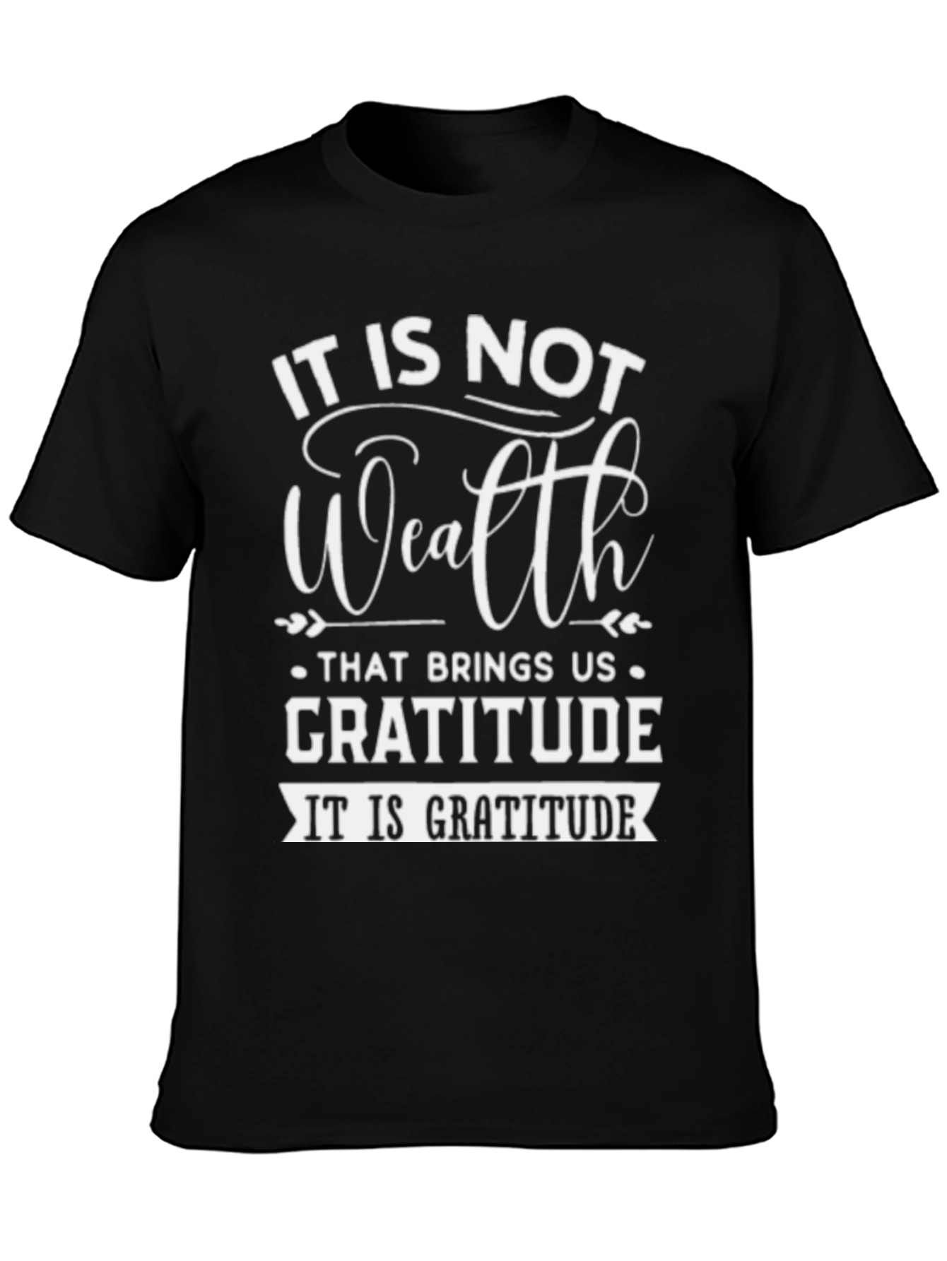 Gratitude Graphic Tee - Inspirational Black T-Shirt