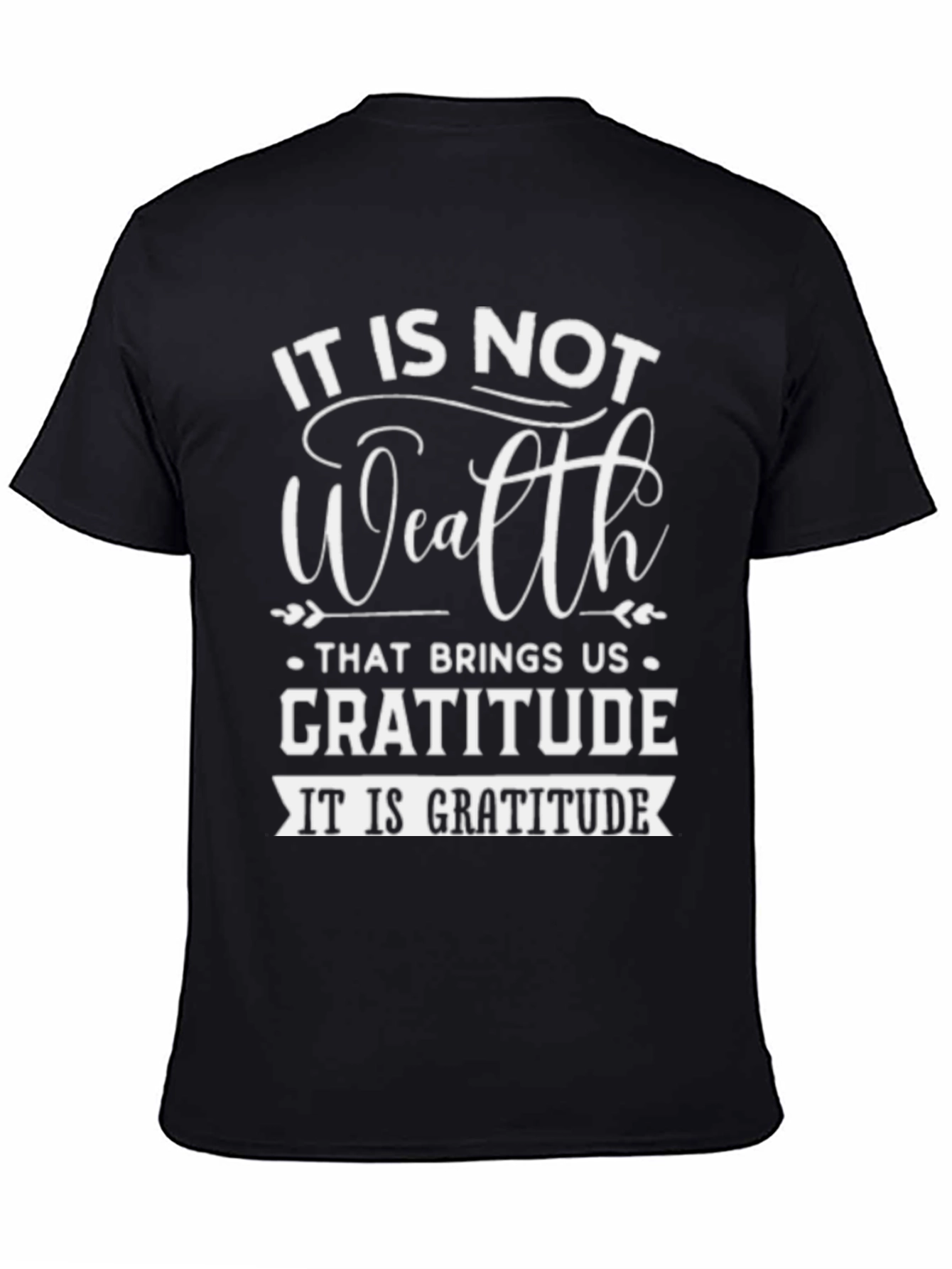 Gratitude Graphic Tee - Inspirational Black T-Shirt