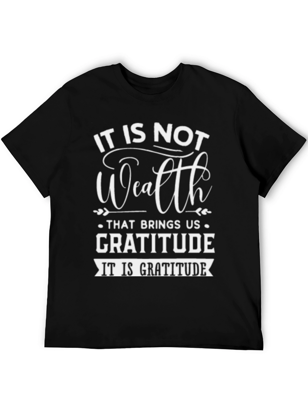 Gratitude Graphic Tee - Inspirational Black T-Shirt