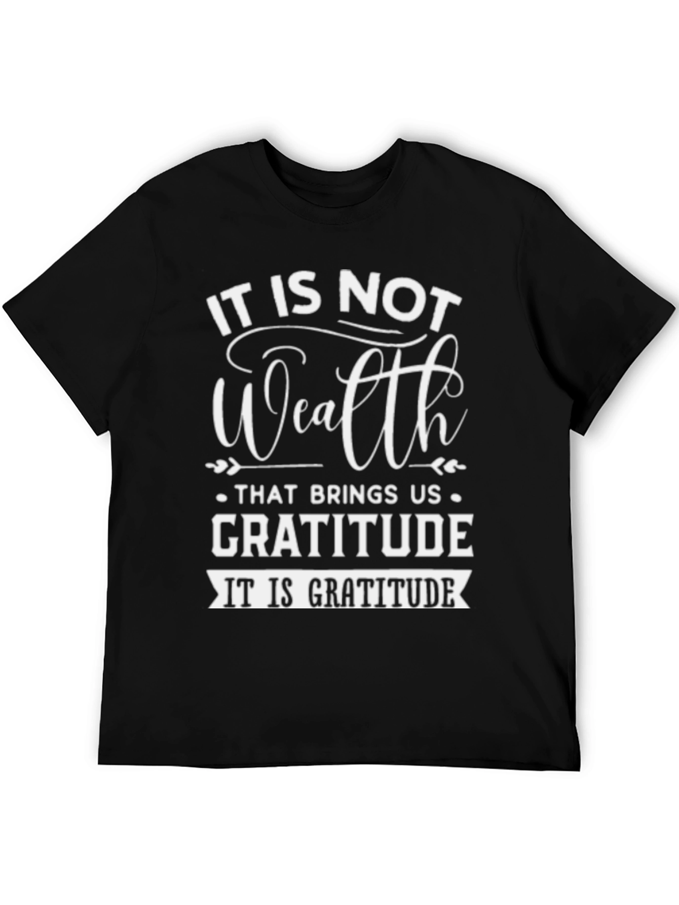 Gratitude Graphic Tee - Inspirational Black T-Shirt