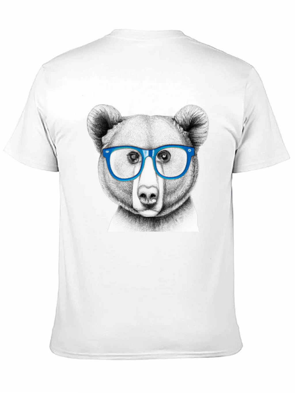 Bear with Glasses Black T-Shirt