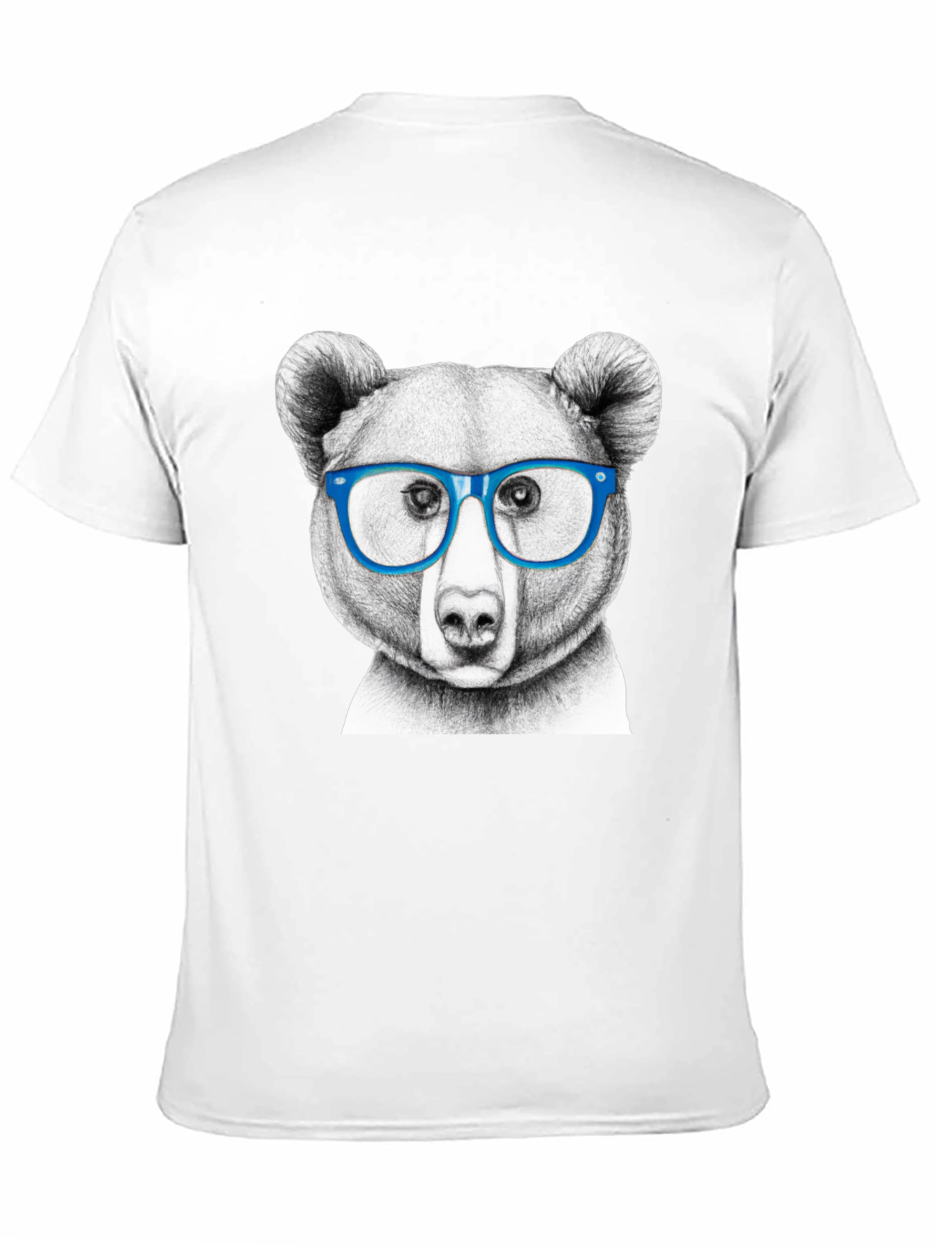 Bear with Glasses Black T-Shirt