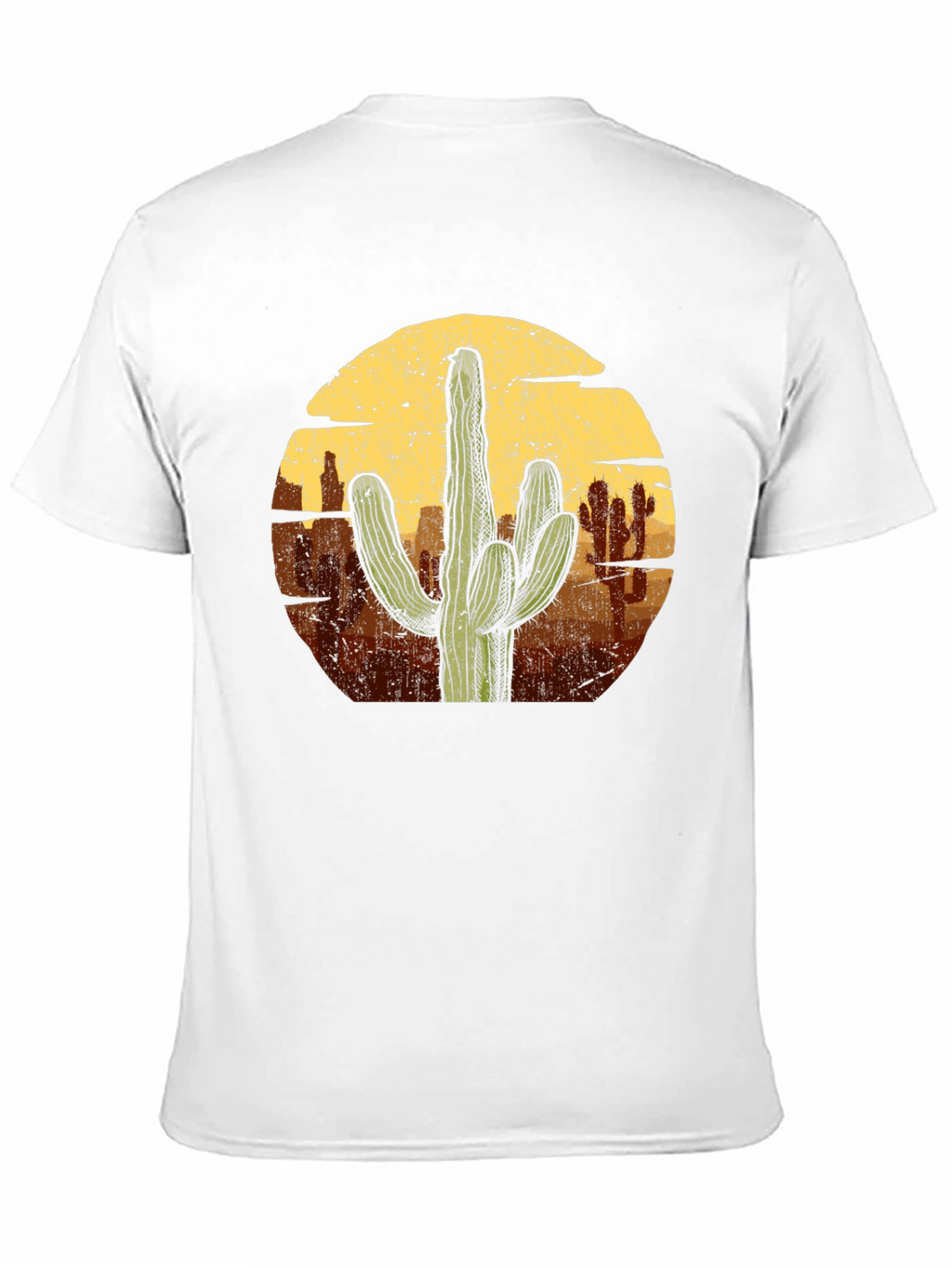 Cactus Desert Graphic Tee - Black Cotton T-Shirt