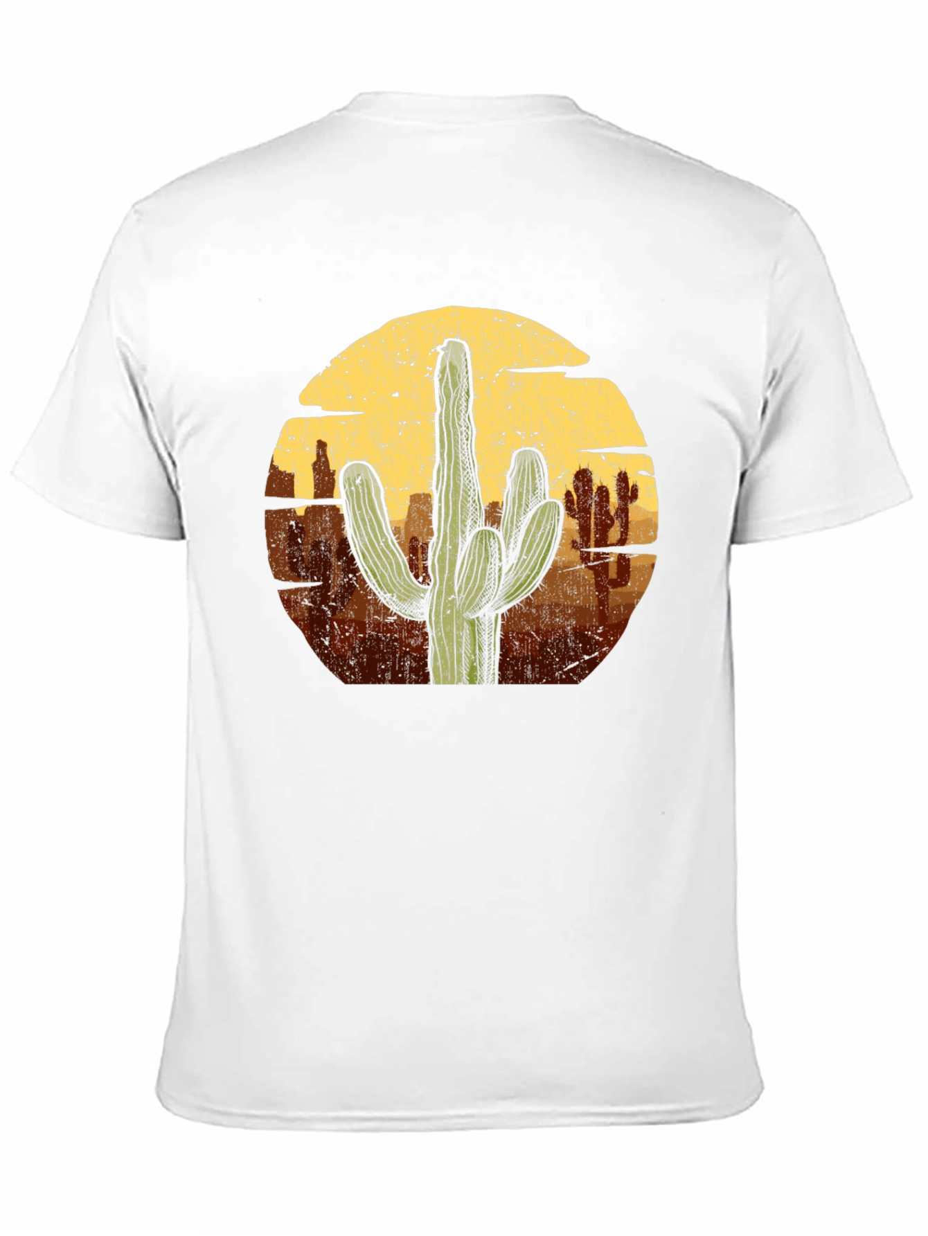 Cactus Desert Graphic Tee - Black Cotton T-Shirt