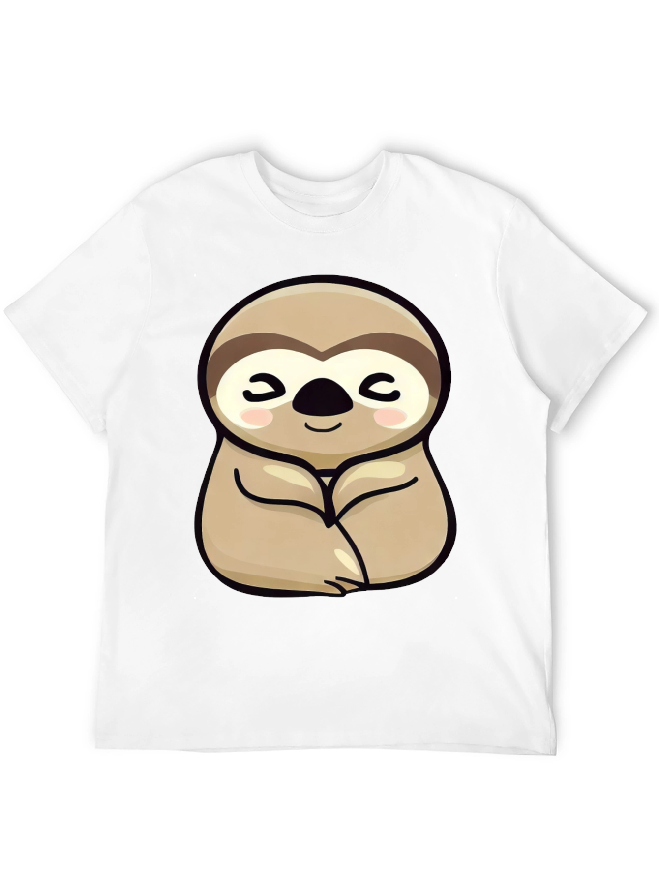 Cute Sloth Graphic Tee - Relaxed Fit Black T-Shirt