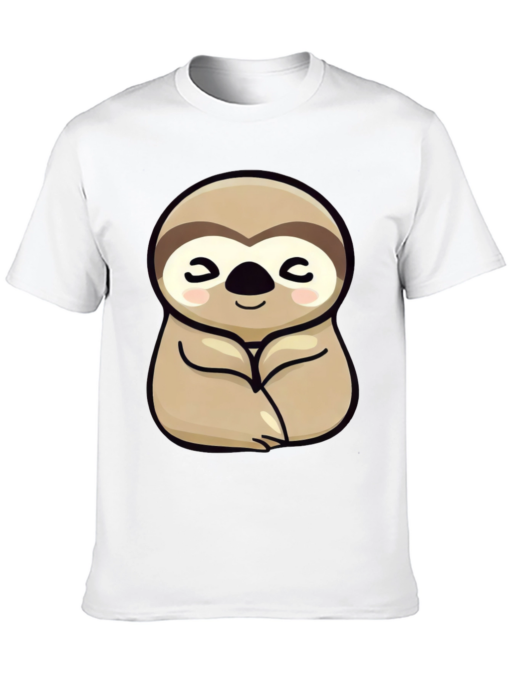 Cute Sloth Graphic Tee - Relaxed Fit Black T-Shirt