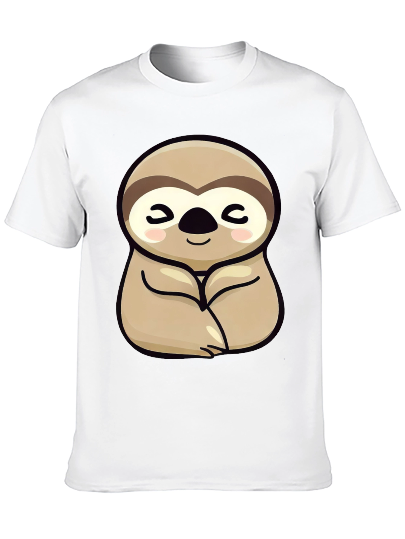 Cute Sloth Graphic Tee - Relaxed Fit Black T-Shirt