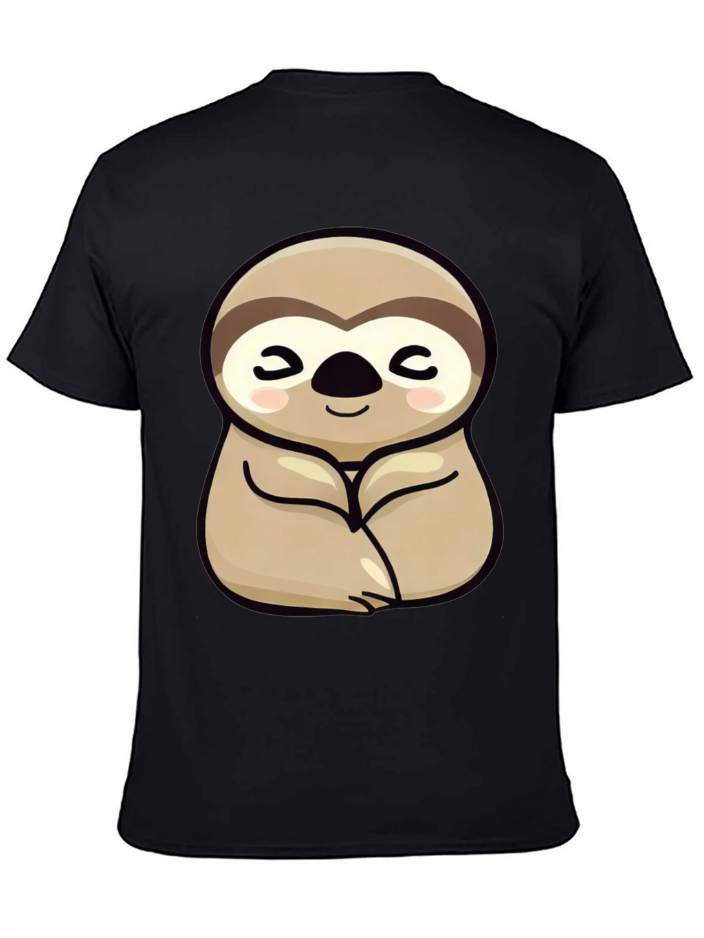 Cute Sloth Graphic Tee - Relaxed Fit Black T-Shirt